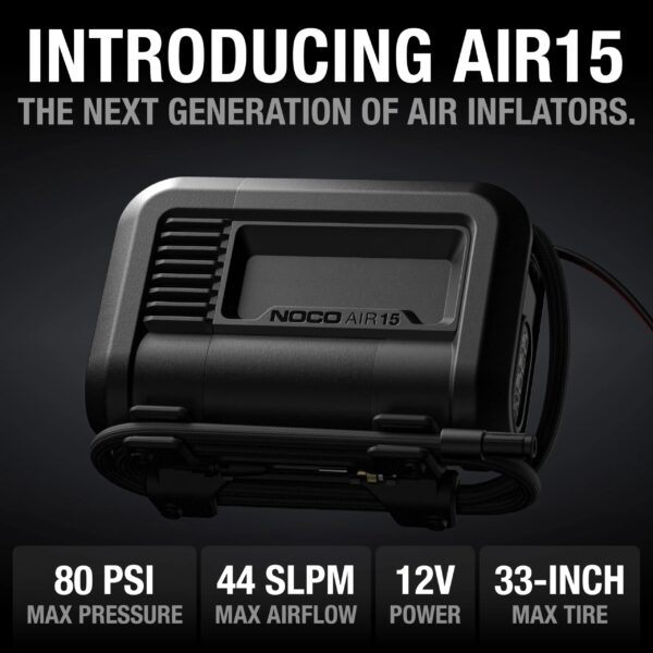 9c031d57bfaf443184fbb50bf457080b UltraFast 15A Tire Inflator, 12V Portable Air Compressor Pump, Rated at 80 PSI, Inflates Tires from 0-40 PSI in 2.9 Minutes with a Digital Gauge, Smart Pressure and Auto-Shutoff