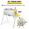 Premium 33 Gallon Steel Outdoor Compost Tumbler Bin With Dual-Chamber