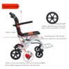 Ultra-Light Portable Folding Wheelchair, Travel-Friendly with Handbrake, 220 lbs Capacity, Ideal for Elderly & Children, 34.2×32.6 Unfolded Dimensions