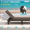 Outdoor Chaise Lounge Chair Set of 2 for Patio Poolside, Waterproof & Adjustable & Easy Assembly Sun Lounger for Outside Deck, Pool, Beach, Black