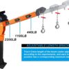 1100lb Folding Dismountable Household Hoist Truck Crane with Electric Hoist (110V) – 880lb Pulling Force, Jib Cranes for Factory, Warehouse, Construction