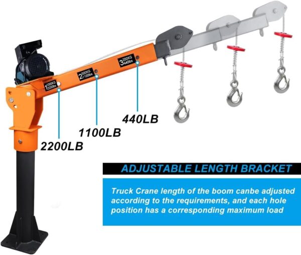 9e6812581aa54c62ad49f69c06050a7c 1100lb Folding Dismountable Household Hoist Truck Crane with Electric Hoist (110V) – 880lb Pulling Force, Jib Cranes for Factory, Warehouse, Construction