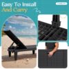 Outdoor Chaise Lounge Chair Set of 2 for Patio Poolside, Waterproof & Adjustable & Easy Assembly Sun Lounger for Outside Deck, Pool, Beach, Black