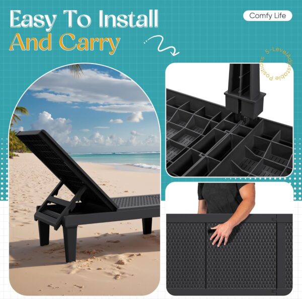 9e6f4469db464976a11da220eb311f9a Outdoor Chaise Lounge Chair Set of 2 for Patio Poolside, Waterproof & Adjustable & Easy Assembly Sun Lounger for Outside Deck, Pool, Beach, Black
