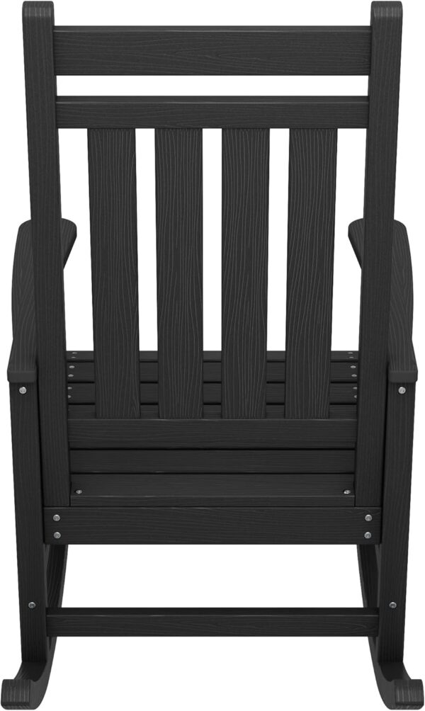 9e73633756f247e0952c6ef5e7504908 Outdoor Rocking Chair, HDPE Rocking Chair for Adults, All Weather Porch Rockers for Lawn Garden, White