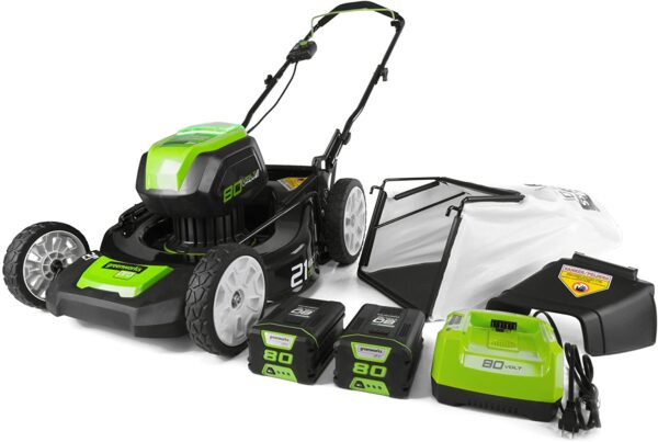 9e7f663c8d7c49bba0bdf7e659854e66 21-Inch 80V Lawn Mower, (2) 2Ah Batteries and Charger Included GLM801601