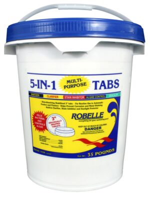 Robelle 5-in-1 Chlorine Tabs – 35 Lbs