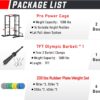 Sportsroyals Power Cage,1600lbs Multi-Function Power Rack with Adjustable Cable Crossover System and More Training Attachment, Weight Cage for Home Gym
