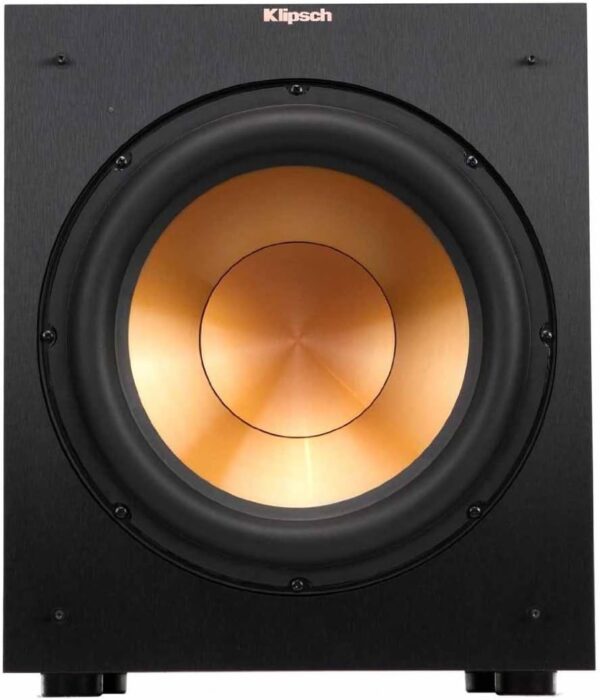 a298a05f00484e8a810e27d1eb59e52b R-12SW Powerful Deep Bass Front Firing 12" Copper-Spun Driver 400W Digital Power Subwoofer 14" X 18.5" X 16"