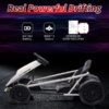 24V Go Kart for Kids 8-12, 300W*2 Motors, 9Ah Battery, 8MPH Speed, Music, Horn, 175lbs Max Load – White
