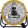 Tornado 24 Inch Grade UL Listed High Velocity Movement Heavy Duty Drum 3 Speed Air Circulator Fan 7800 CFM-Industrial, Commercial, Residential, and Greenhouse Use, Yellow