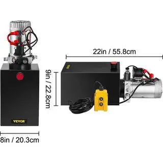 a49b7fb360324a4a890fd62b907d7cba 12 qt. 12-Volt 3200 PSI Hydraulic Power Pump Electric Dump Trailer Pump with Steel Reservoir for Car Lift 12LDZYCZYYBTX0001V0