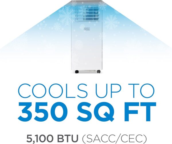 a4f4804a7f4940f69920fec4cbf52714 Portable Air Conditioner, 12,000 BTU (8,000 BTU SACC) for Rooms up to 550 Sq. Ft., Portable AC with Follow Me Remote Control and Window Kit, BPACT12WT, White