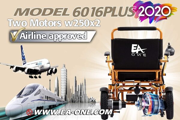 a56064148e464f3aa0586e5732d24ee2 2020 Folding Lightweight Motorized Electric Power Wheelchair Scooter, Remote Control, Aviation Travel Safe Electric Wheelchair Heavy Duty Power Wheelchair (19 Inch Seat, Gray)