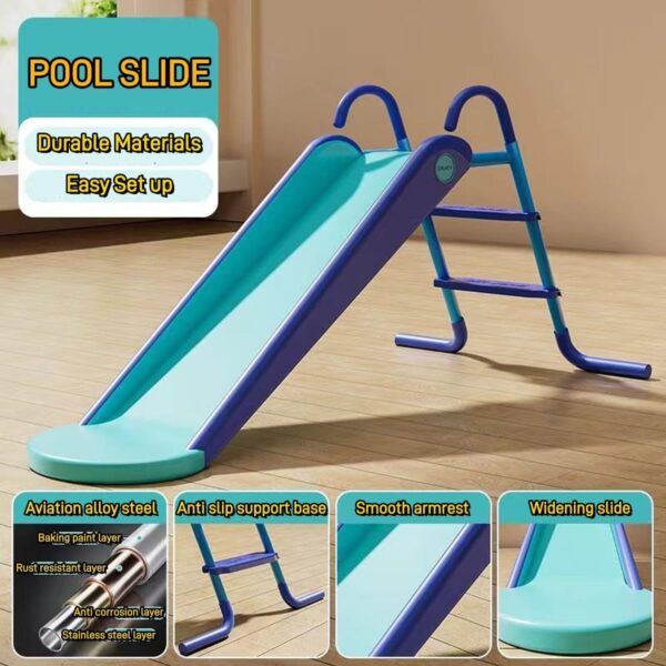 a587d387d77943d99bd1397fba10e6f5 Pool Slide Inflatable Swimming Water Slide, Summer Swimming Pool Supplies Universal Trampoline Ladder Backyard Slide Home Playground Equipment