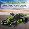 24V Electric Go Kart, with 300W Strong Motor, Drift/Sport Mode, Big Battery, Eva Tire,Length Adjustmen for Outdoor Racing Toy-Green