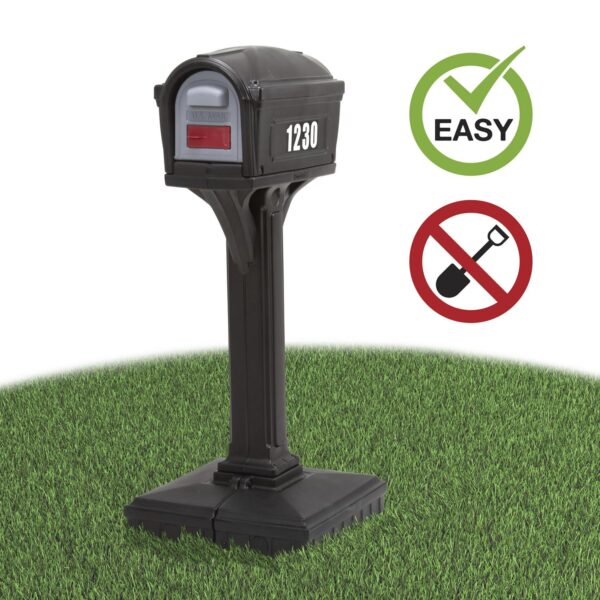 a64ba78ff6d34acbac56cd806a73f090 Simplay3 Dig Free Easy Up Classic Black Plastic Mailbox