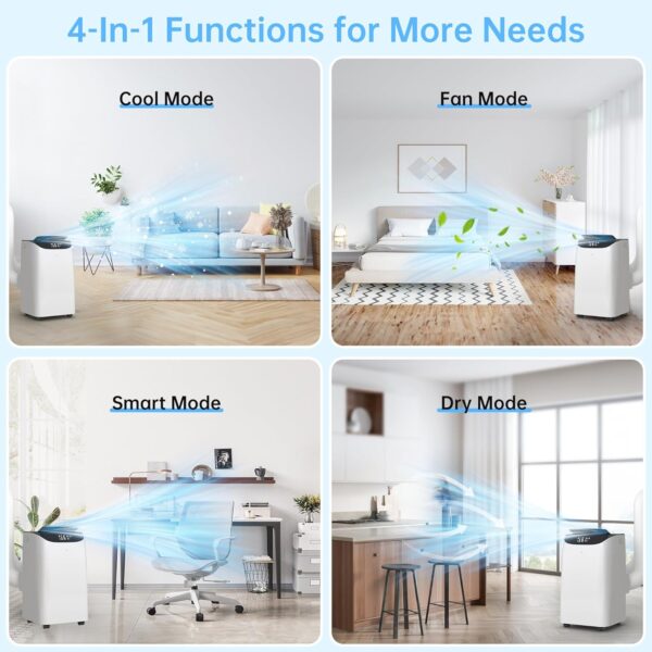 a6517e5c68fb44738fc0b3b27f2781e3 Portable Air Conditioner Cools Up to 700 Sq.Ft, 3-IN-1 Energy Efficient Portable AC Unit with Remote Control & Installation Kits for Large Room, Campervan, Office, Temporary Space