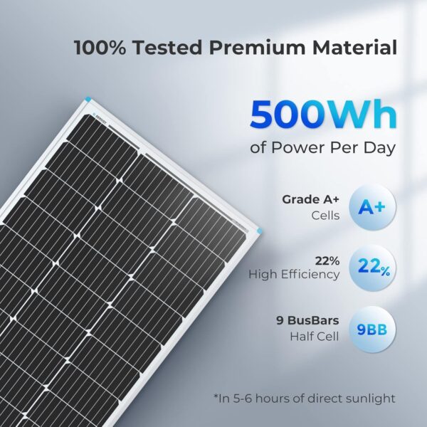 a6abee1ee7b34ba0a0856ec643f1e60a Solar Panel 100 Watt 12 Volt, High-Efficiency Monocrystalline PV Module Power Charger for RV Marine Rooftop Farm Battery and Other Off-Grid Applications, RNG-100D-SS, Single 100W