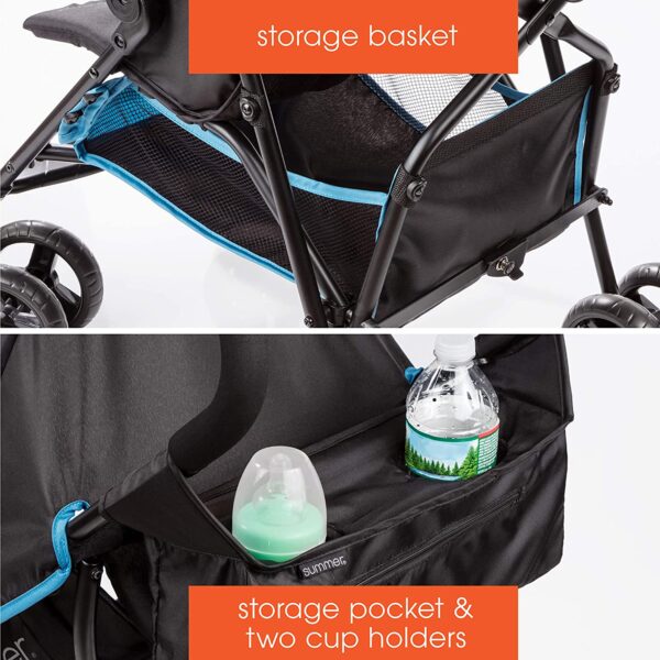 3Dmini Convenience Stroller, Blue/Black �� Lightweight Infant Stroller with Compact Fold