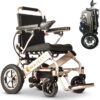 2020 New Folding Ultra Lightweight Electric Power Wheelchair, Silla de Ruedas Electrica, FDA Approved and Air Travel Allowed, Heavy Duty, Mobility Motorized, Portable Power (17.5′′ Seat Width)