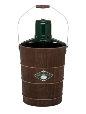 White Mountain 6 Qt. Green and Brown Electric Ice Cream Maker