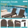 Outdoor Chaise Lounge Chair Set of 2 for Patio Poolside, Waterproof & Adjustable & Easy Assembly Sun Lounger for Outside Deck, Pool, Beach, Black