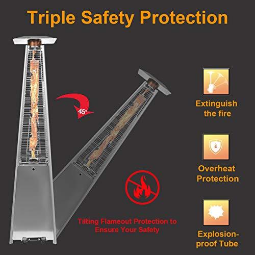a80ce79110ef44a89c9df9f555157021 2 Sets 40,000 Btu Propane Patio Heater, Standing Pyramid Outdoor Heaters
