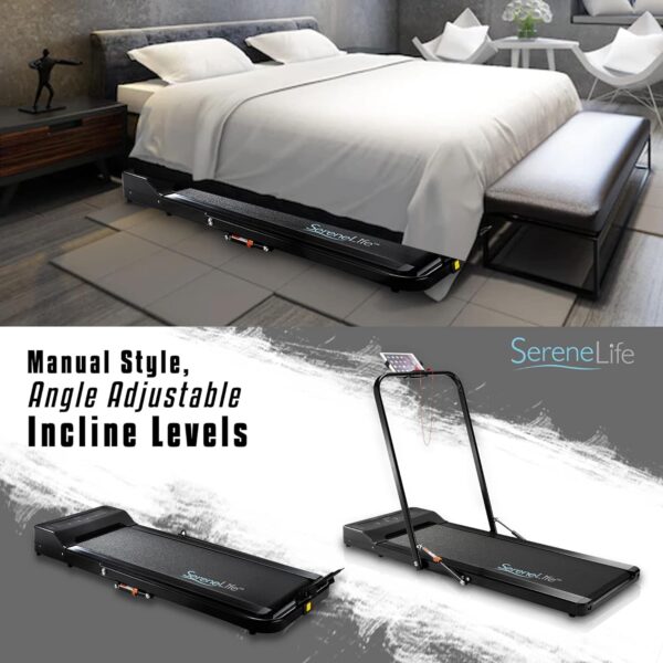 a90665c44a424c7f81856ecfb6564d04 SereneLife Folding Treadmill - Foldable Home Fitness Equipment with LCD for Walking & Running - Cardio Exercise Machine - Preset and Adjustable Programs - Bluetooth Connectivity