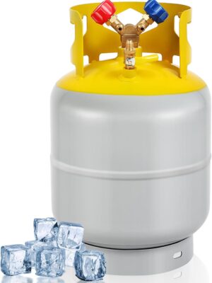 30 LB Refrigerant Recovery Tank for R12, R22, R134A, R410A Refrigerant with 1/4 SAE Y-Valve Liquid/Vapor Reclaim Tank AC Freon Recovery Tank Refrigerant Recovery Cylinder Tank Reusable-FAHKNS