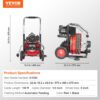 VEVOR Drain Cleaner Machine 100FT x 1/2 Inch, Auto Feed Sewer Snake Auger on Wheels, 550W Portable Drain Cleaning Machine with 8 Cutters & Air-activated Foot Switch for 2" to 4" Pipes