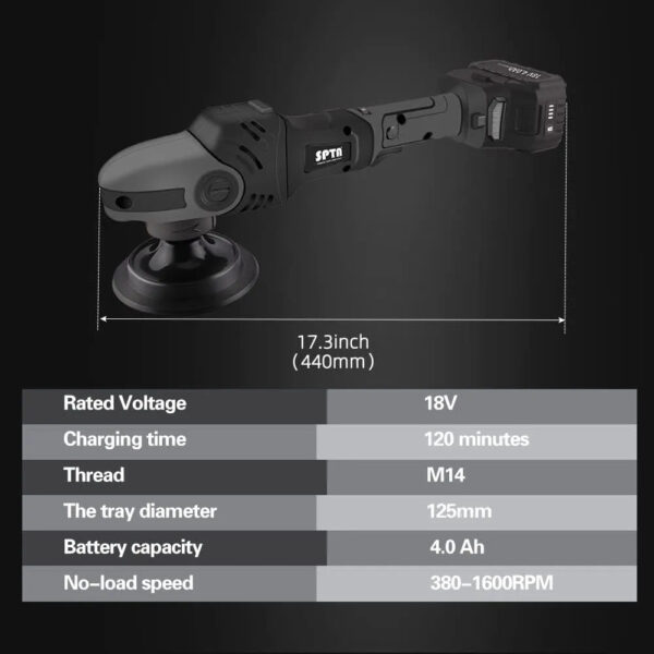 aa0da30417cc4d259470aba475fad869 18V Cordless Car Polisher, 15mm Orbit 2000-4800 OPM Portable Buffer Polisher with 7 Variable Speed 2Pcs 4.0Ah Battery, 6 Sponge Pads,2 Wool Pad, Tool Bag for Car Polishing, Waxing