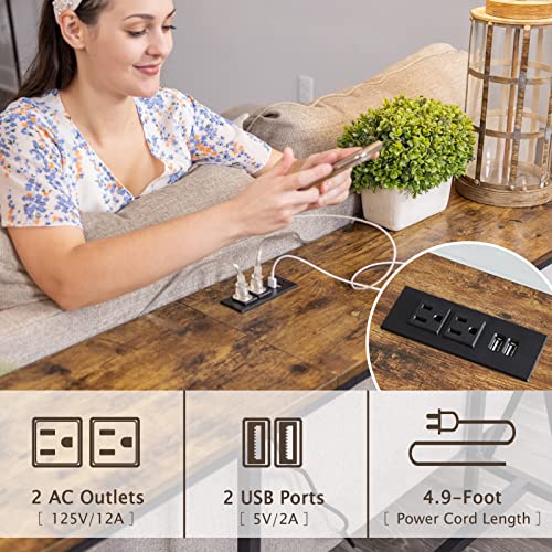 aa75bbacf06b469e9954cb1775be70b8 SUPERJARE 70 Inch Console Table with 2 Outlet and 2 USB Ports