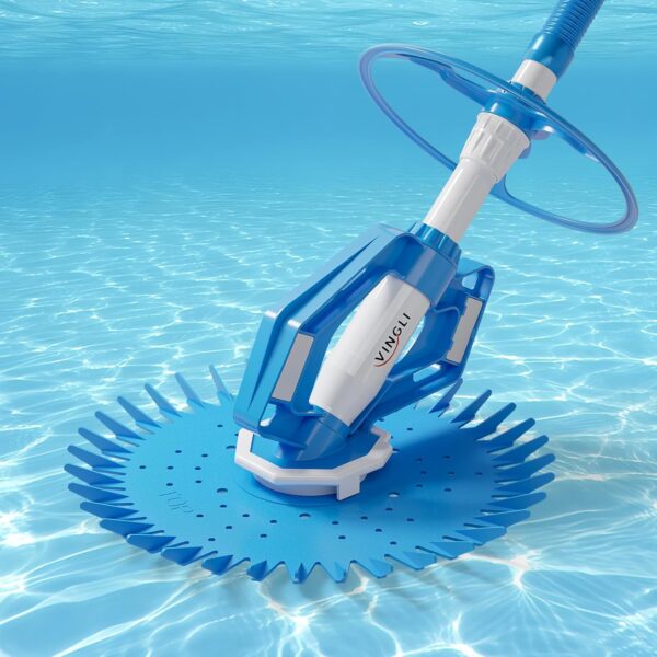 ab7be8d4dbf1441ebecbfc86adb12e69 VINGLI Pool Vacuum Cleaner Automatic Sweeper Swimming Pool Creepy Crawler Vacuum with 33FT Hoses (Navy Blue&White)