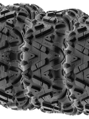 Set of 4 ATV UTV all-terrain Tires 25x8-12 Front & 25x10-12 Rear, 6 PR, Tubeless A033