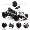 24V Go Kart for Kids 8-12, 300W*2 Motors, 9Ah Battery, 8MPH Speed, Music, Horn, 175lbs Max Load – White