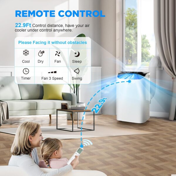 ae25162e444b4368aba145a68da6c836 14000 BTU Portable Air Conditioners with Remote Control, 3-in-1 Free Standing Cooling AC Unit with Fan & Dehumidifier, Cools Room up to 700 sq.ft, Smart/Sleep Mode,3 Speed,Auto Swing,24H Timer