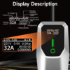 32 Amp Level 1&2 Portable EV Charger ,26FT Cable NEMA 14-50 Plug for Electric Car Home Charging Station 7.68KW