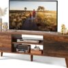 WLIVE TV Stand for 55 60 inch TV, Mid Century Modern TV Console, Entertainment Center