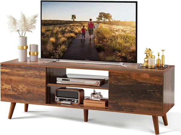 ae9cb944e7244be998b55deb2866391a WLIVE TV Stand for 55 60 inch TV, Mid Century Modern TV Console, Entertainment Center
