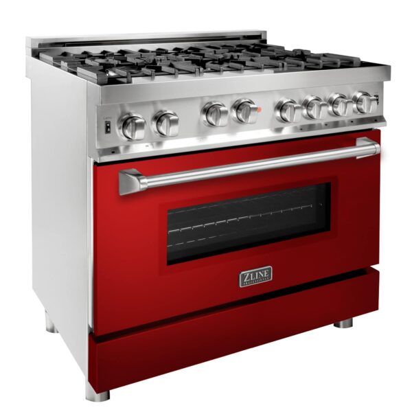 afb25b4f02d34afaa8c63a3c87246439 36 in. Professional GAS on GAS Range in with Red Gloss Door
