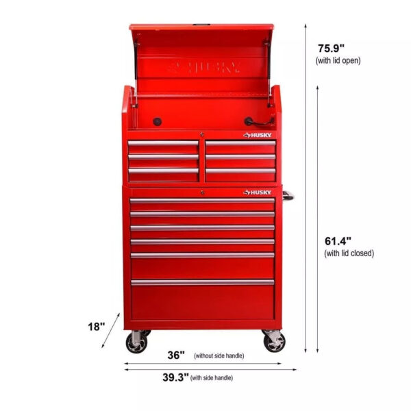 b1dd2fb5182444b3bbbf167fbfe7ca0f 36 in. 12-Drawer Tool Chest and Cabinet Combo