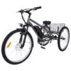 26 Inch Adult 3 Wheel Electric Tricycle with Basket, Fat Tires,7 Speeds,350W Powerful Motor, 36V 10Ah Removable Battery – Dark Gray