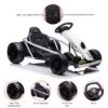 24V Go Kart for Kids 8-12, 300W*2 Motors, 9Ah Battery, 8MPH Speed, Music, Horn, 175lbs Max Load – White