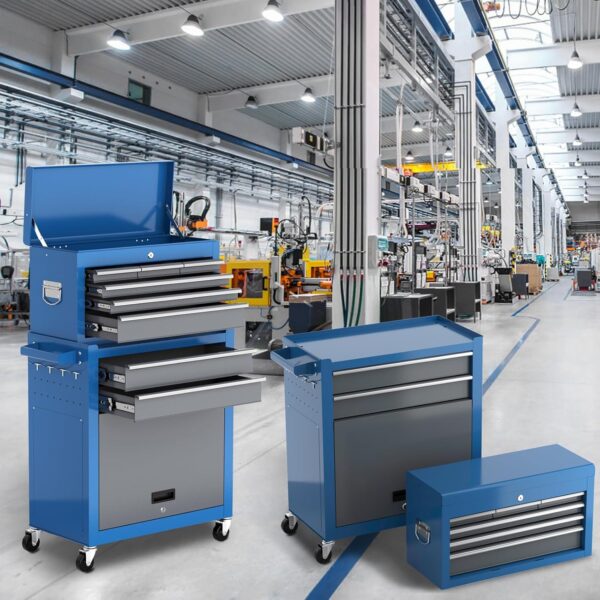 b342d9e0fc0b4e93bcf5dda934f6c1d3 Tool Chest 8-Drawer | 42'' Large Rolling Tool Chest with Wheels | Detachable Top Metal Tool Box | Garage Storage Cabinet for Repair Room,Warehouse | Rolling Tool Box with Hooks,Liners,Tray Divider