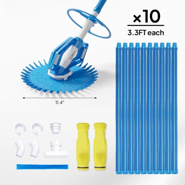 b3944d390dcd4699854283dca1af6bf8 VINGLI Pool Vacuum Cleaner Automatic Sweeper Swimming Pool Creepy Crawler Vacuum with 33FT Hoses (Navy Blue&White)