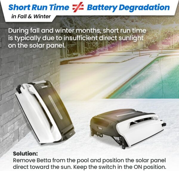 b3ce23d2d796482799211291f3e435d1 Solar Powered Automatic Robotic Pool Surface Skimmer Cleaner with 24/7 Continuous Cleaning Battery Power and Re-Engineered Twin Salt Chlorine Tolerant Motors (Blue)