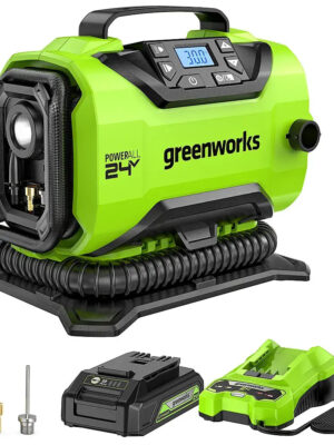 24 Volt Battery Powered 160-PSI Inflator with 2.0 Ah USB-C Battery & Charger - Green