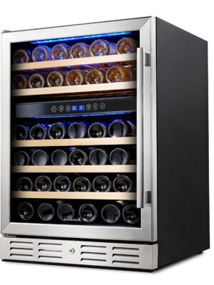 24�� Wine Refrigerator 46 Bottle Dual Zone Built-in and Freestanding with