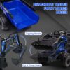 3-in-1 Ride-On Tractor, 24V Electric, Excavator & Bulldozer, Remote Control, LED, Music, USB/Bluetooth max 66 lbs – Bright-blue